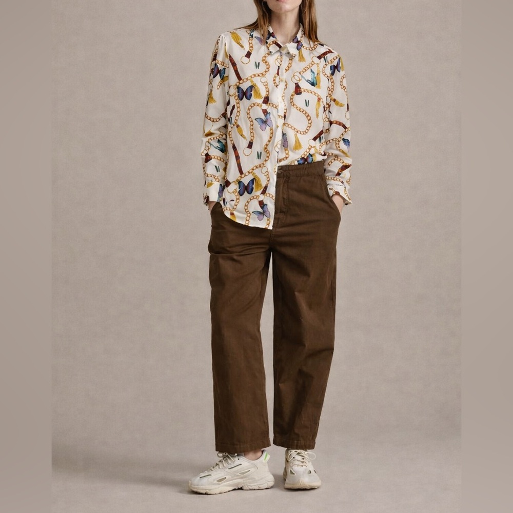 [NWT] MADELEINE -  Elegant Blouse with Chain and Butterfly Design